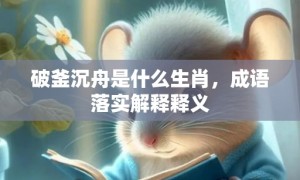 破釜沉舟是什么生肖，成语落实解释释义