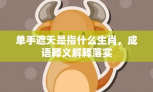 单手遮天是指什么生肖，成语释义解释落实