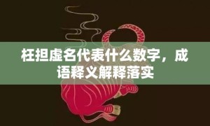 枉担虚名代表什么数字，成语释义解释落实