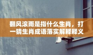 翻风滚雨是指什么生肖，打一猜生肖成语落实解释释义