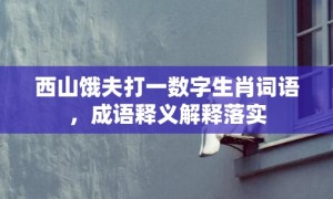 西山饿夫打一数字生肖词语，成语释义解释落实