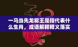 一马当先龙称王是指代表什么生肖，成语解释释义落实