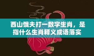 西山饿夫打一数字生肖，是指什么生肖释义成语落实