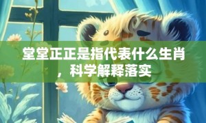 堂堂正正是指代表什么生肖，科学解释落实