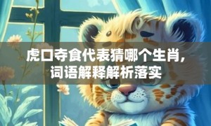 虎口夺食代表猜哪个生肖,词语解释解析落实