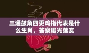 三通鼓角四更鸡指代表是什么生肖，答案曝光落实