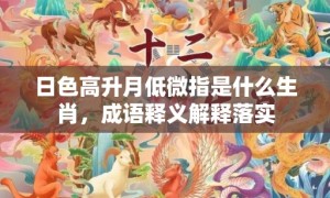 日色高升月低微指是什么生肖，成语释义解释落实