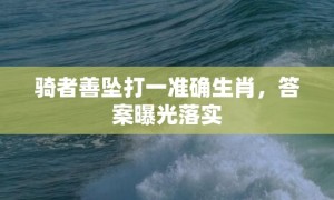 骑者善坠打一准确生肖，答案曝光落实