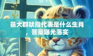 邑犬群吠指代表是什么生肖，答案曝光落实