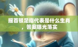 摇首顿足指代表是什么生肖，答案曝光落实