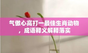 气傲心高打一最佳生肖动物，成语释义解释落实