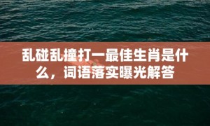 乱碰乱撞打一最佳生肖是什么，词语落实曝光解答