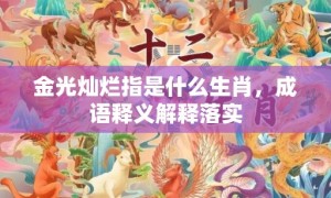 金光灿烂指是什么生肖，成语释义解释落实