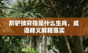 黔驴技穷指是什么生肖，成语释义解释落实