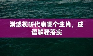 淆惑视听代表哪个生肖，成语解释落实