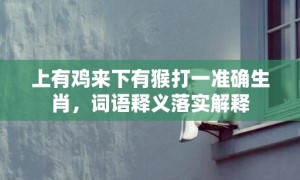 上有鸡来下有猴打一准确生肖，词语释义落实解释