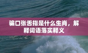 骗口张舌指是什么生肖，解释词语落实释义