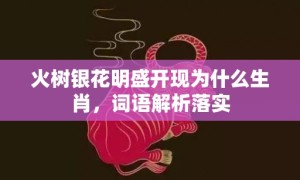 火树银花明盛开现为什么生肖，词语解析落实