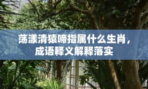 荡漾清猿啼指属什么生肖，成语释义解释落实