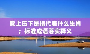 欺上压下是指代表什么生肖；标准成语落实释义