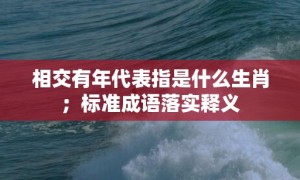 相交有年代表指是什么生肖；标准成语落实释义