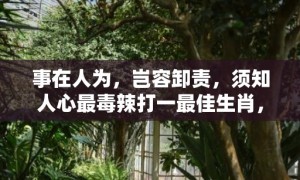 事在人为，岂容卸责，须知人心最毒辣打一最佳生肖，代表什么生肖;精准词语释义落实