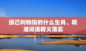 损己利物指的什么生肖、精准词语释义落实