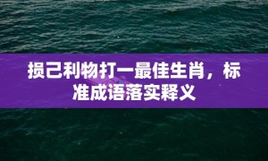 损己利物打一最佳生肖，标准成语落实释义