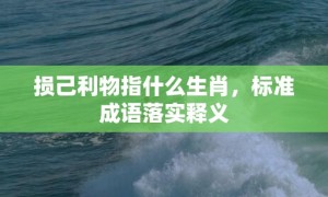 损己利物指什么生肖，标准成语落实释义