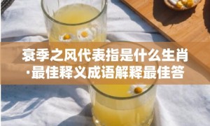 衰季之风代表指是什么生肖·最佳释义成语解释最佳答