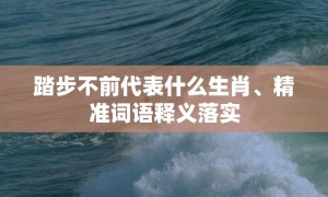 踏步不前代表什么生肖、精准词语释义落实