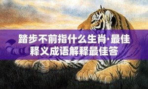 踏步不前指什么生肖·最佳释义成语解释最佳答