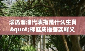 滚瓜溜油代表指是什么生肖"标准成语落实释义"