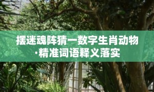 摆迷魂阵猜一数字生肖动物·精准词语释义落实