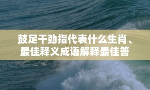 鼓足干劲指代表什么生肖、最佳释义成语解释最佳答