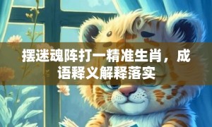 摆迷魂阵打一精准生肖，成语释义解释落实