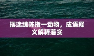 摆迷魂阵指一动物，成语释义解释落实