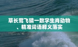 草长莺飞猜一数字生肖动物、精准词语释义落实