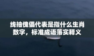 线抽傀儡代表是指什么生肖数字，标准成语落实释义