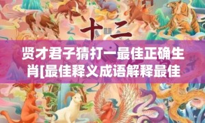 贤才君子猜打一最佳正确生肖[最佳释义成语解释最佳答]