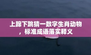 上蹿下跳猜一数字生肖动物，标准成语落实释义