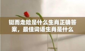 铤而走险是什么生肖正确答案，最佳词语生肖是什么