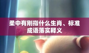 柔中有刚指什么生肖、标准成语落实释义