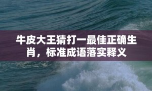 牛皮大王猜打一最佳正确生肖，标准成语落实释义