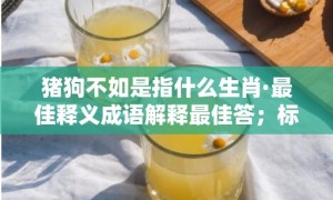 猪狗不如是指什么生肖·最佳释义成语解释最佳答；标准成语落实释义