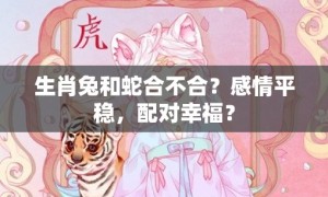 生肖兔和蛇合不合？感情平稳，配对幸福？