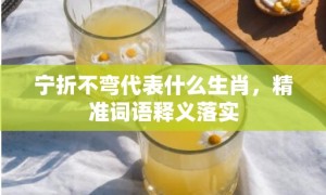 宁折不弯代表什么生肖，精准词语释义落实