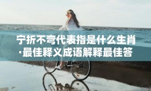 宁折不弯代表指是什么生肖·最佳释义成语解释最佳答