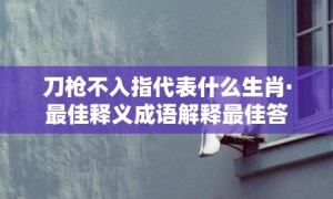 刀枪不入指代表什么生肖·最佳释义成语解释最佳答