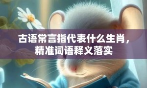 古语常言指代表什么生肖，精准词语释义落实